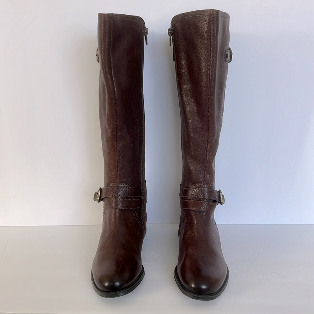 Naturalizer $200 Women's June Leather Knee High Riding Boot Brown Size 6 New - Picture 8 of 15